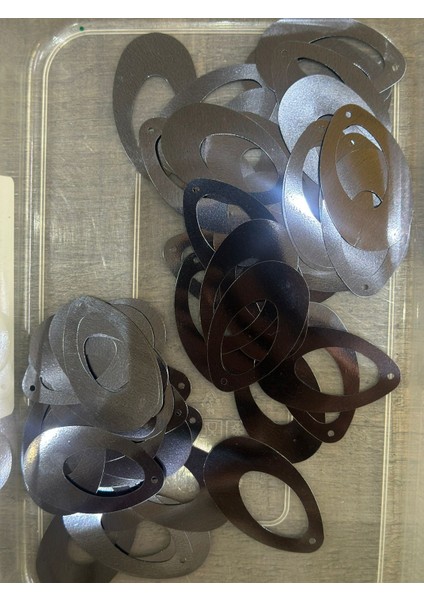 50 Adet 5 cm Koyu Füme Damla Pul Payet Çanta Pulu