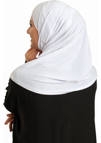 Beyaz Pratik Hazır Geçmeli Boru Boneli Ikili Tesettür Eşarp Sandy Düz 2501_42 fırsatları