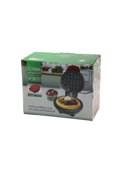 Kiwi KSM-2400W Mini Waffle Makinesi 350W ÇAP:12CM Otomatik Termostat Yapışmaz Plakagüç Gösterge Işık (5324)