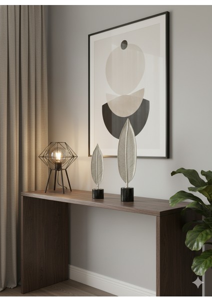 Mermer Kaideli 2’li Metal Dekoratif Yaprak Seti 60CM - 45CM / Gümüş Renk Döküm Yaprak Dekor fiyatları