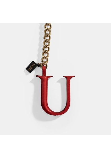 Kırmızı U Harfi Deri Anahtarlık fiyatları