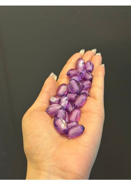 25 Adet 2 cm Transparan Tasarım Plastik Boncuk Set