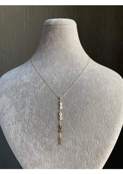 14 Ayar Altın Sallantılı Sonsuzluk Kolye