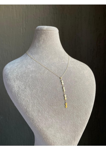 14 Ayar Altın Sallantılı Sonsuzluk Kolye modelleri