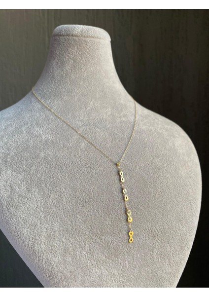 14 Ayar Altın Sallantılı Sonsuzluk Kolye indirimleri