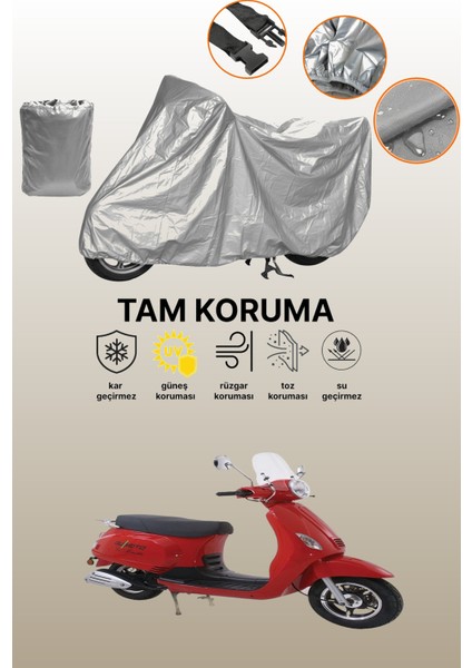 Gri Bumoto/jinling Monetti 150CC Uyumlu Motosiklet Brandası, Koruyucu Örtü, Motor Branda