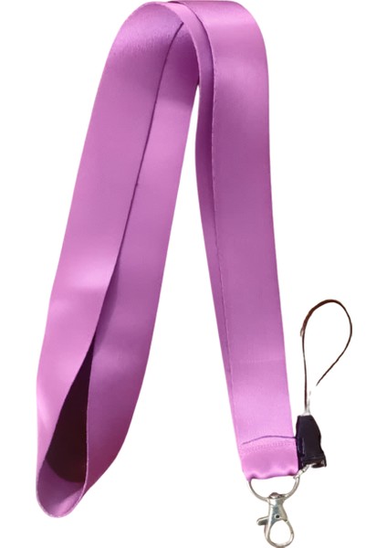 Mor Renk Boyun Askı Ipi ve Telefon Askısı + Kartlık