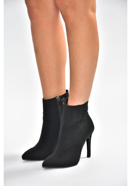N372524402 Siyah Süet Ince Topuklu Kadın Bot fırsatları
