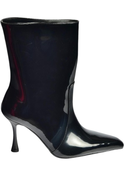 V752550208 Siyah Rugan Ince Topuklu Kadın Bot indirimleri