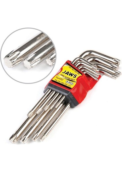 Jaws JAS150 Uzun Torx Alyan Seti Allen 9 Parça