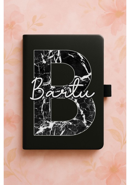 Kişiye Özel Isim Ad Yazılı Tarihsiz Termo Defter - B Harfi Mermer