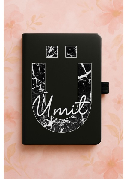 Kişiye Özel Isim Ad Yazılı Tarihsiz Termo Defter - Ü Harfi Marbles