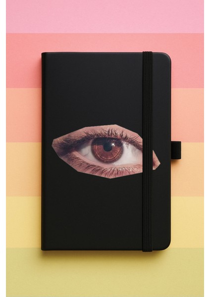 Samurai Göz Baskılı Tarihsiz Yuvarlak Köşeli Desenli Uv Termo Defter