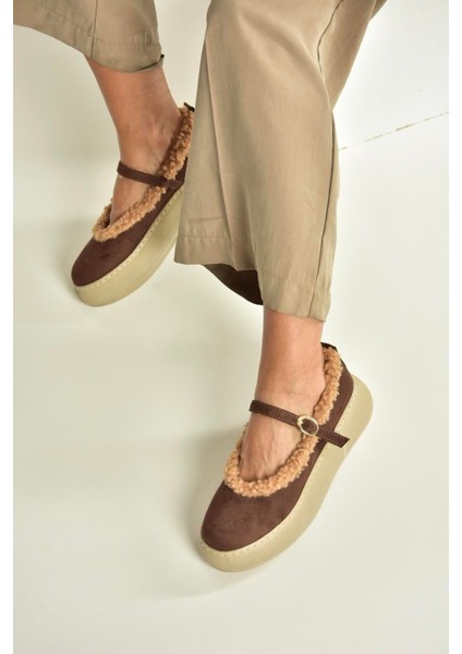 V811269502 Kahverengi Süet Içi Kürklü Günlük Kadın Ayakkabı fiyatları