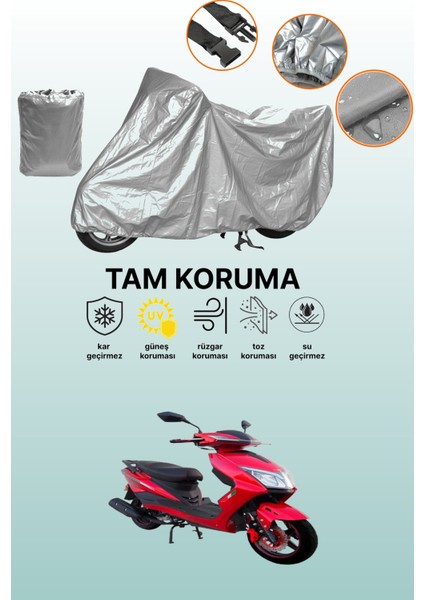 Gri Motolux Nirvana Pro Uyumlu Motosiklet Brandası, Koruyucu Örtü, Motor Branda