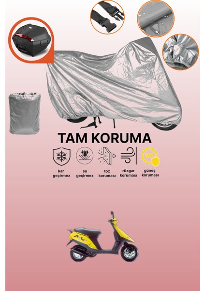 Gri Arka Çanta Uyumlu Aprilia Amico 50 Uyumlu Motor Brandası, Koruyucu Örtü