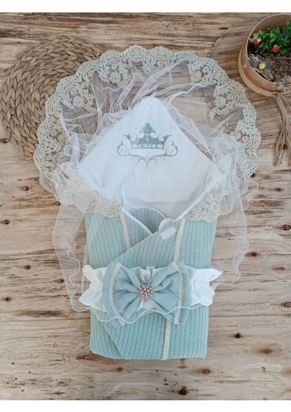 Litaetrend Yenidoğan Tericotton Örgülü Trilüx Bebek Battaniyesi Kundak Yeşil fiyatları