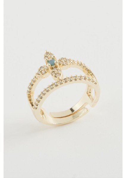 Çiçek Zirkon Taşlı Yüzük