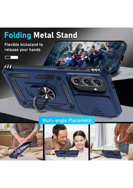 Samsung Galaxy A36 Uyumlu Ekran Koruyucu Kılıf Sürgülü Yüzüklü Standlı Darbe Emici Tank Kapak fiyatları