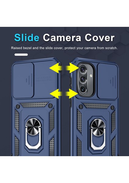 Samsung Galaxy A36 Uyumlu Ekran Koruyucu Kılıf Sürgülü Yüzüklü Standlı Darbe Emici Tank Kapak modelleri