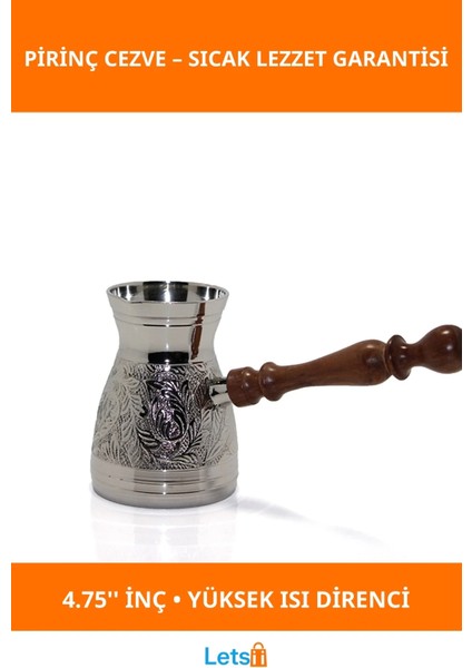 Kaliteli Pirinçten Üretilmiş 4.75'' Inç Şık Kahve Cezvesi