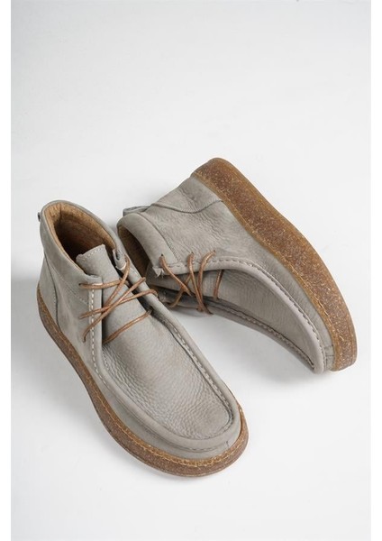 241520 Bağcıklı Günlük Bot Hakiki Deri Gri Nubuk fırsatları