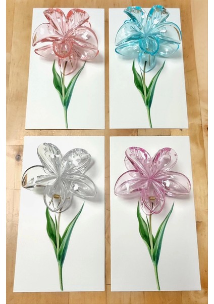 100 Adet Şeffaf Renkli Lotus Toka 8 cm Kına Seti