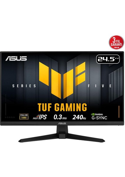 Tuf Gamıng VG259QM5A 24.5" 0.3ms 240HZ 1920X1080 Hdmı/dp Fast IPS Gamıng Monıtor