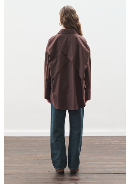 Tasarım Detaylı Oversıze Gömlek Acı Kahve fırsatları