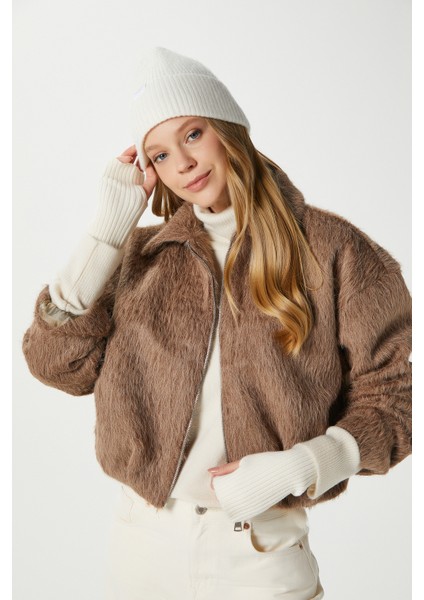 Kadın Oscar Suni Kürk Antrasit Bomber Ceket fiyatları