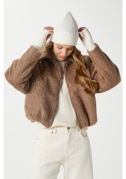 Kadın Oscar Suni Kürk Antrasit Bomber Ceket fırsatları