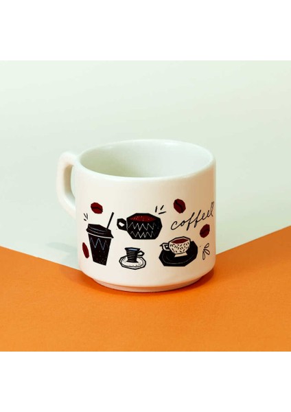 Kahve Desenli Seramik Kupa