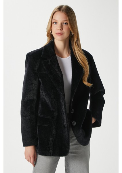 Kadın Tylor Siyah Suni Kürk Ceket