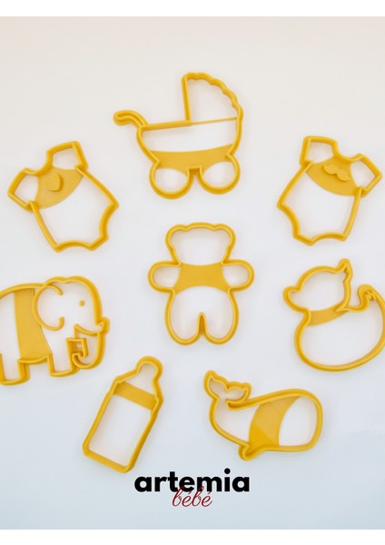 8’li Bebek Temalı Kurabiye Kalıbı Seti | Doğum & Hastane Karşılama | Baby Shower Kurabiye Kalıbı