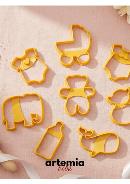 8’li Bebek Temalı Kurabiye Kalıbı Seti | Doğum & Hastane Karşılama | Baby Shower Kurabiye Kalıbı fırsatları