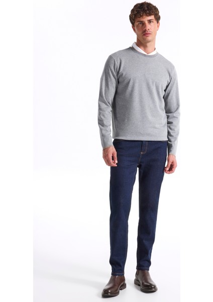 Bisiklet Yaka Düz Gri Melanj Erkek Sweatshırt F5WM-SWT 2276 fiyatları