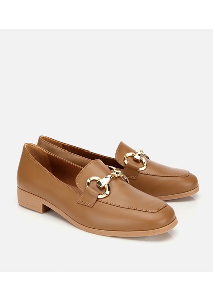 01AYH312430A340 KADIN Deri Kahverengi Tokalı Klasik Loafer fiyatları