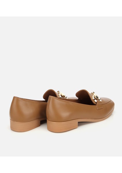 01AYH312430A340 KADIN Deri Kahverengi Tokalı Klasik Loafer fırsatları