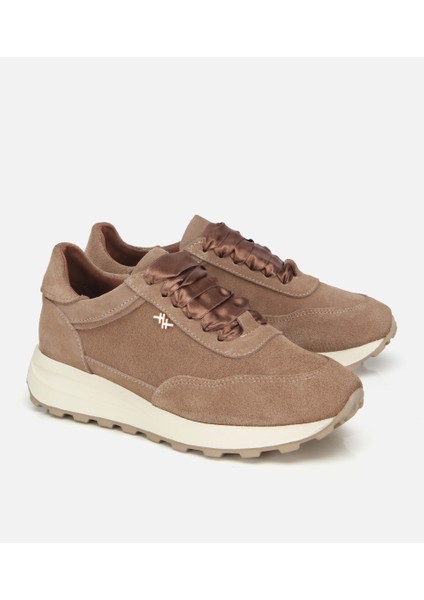01AYH315410A340 KADIN Süet Deri Bej Bağcık Detaylı Yüksek Tabanlı Spor Ayakkabı fiyatları