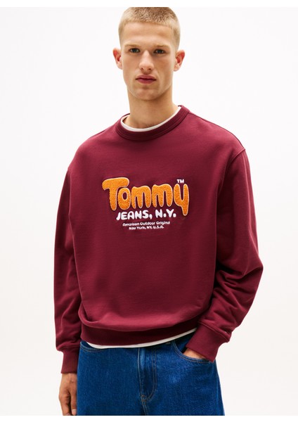 Bisiklet Yaka Bordo Erkek Sweatshırt DM0DM22087XIU Tjm Rlx Boucle Fnt Pl modelleri