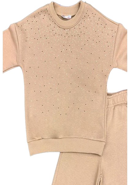 Kız Çocuk 3 Iplik Taş Detaylı Alt-Üst Takım 4-12 Yaş 12346 fiyatları