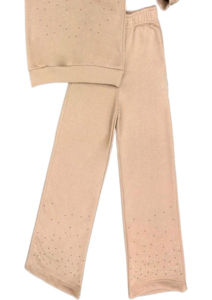 Kız Çocuk 3 Iplik Taş Detaylı Alt-Üst Takım 4-12 Yaş 12346 indirimleri