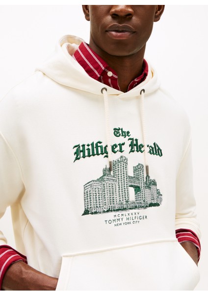 Kapüşon Yaka Sarı Erkek Sweatshırt MW0MW40066Z00_HERALD Skylıne Hoody modelleri