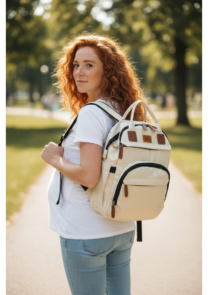 Anne Bebek Bakım Sırt Çantası Alt Açma Matı ve Anahtarlık Hediyeli