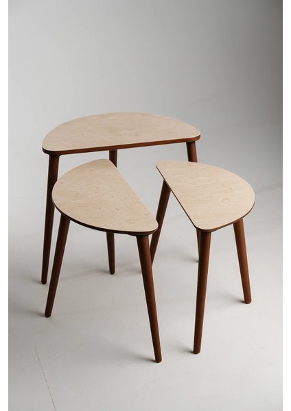 Idek Home 3'lü Zigon Sehpa %100 Mdf Roma Model