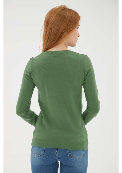 Esnek Bisiklet Yaka Kazak Yeşil fırsatları