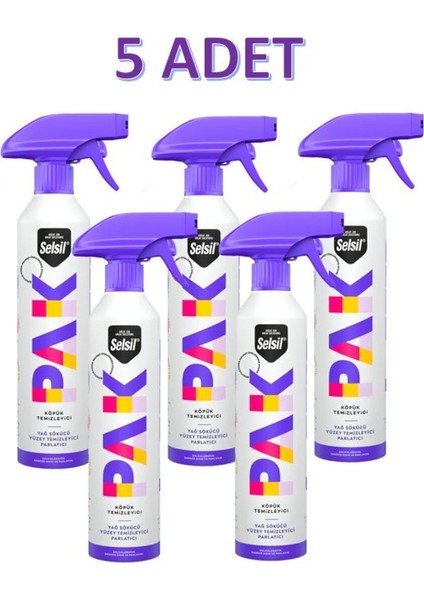 Pak 500 ml Mucize Köpük Sprey Yağ Sökücü 5 Adet