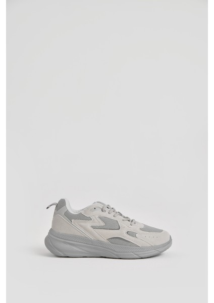 Erkek Gri Faylon Taban Nefes Alabilen Kumaş Reflektörlü Dalgalı Desenli Spor Ayakkabı fiyatları