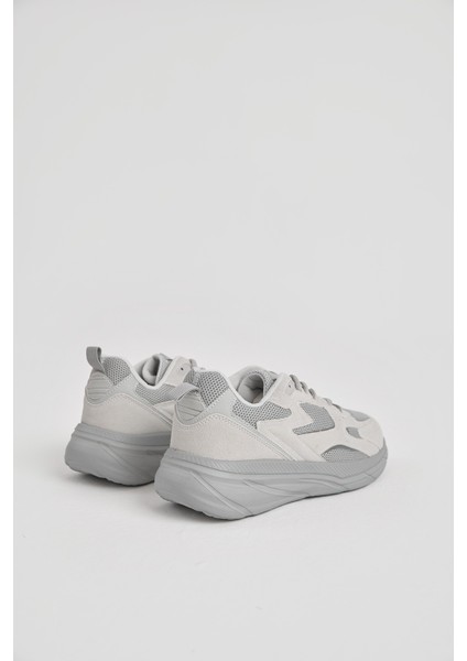 Erkek Gri Faylon Taban Nefes Alabilen Kumaş Reflektörlü Dalgalı Desenli Spor Ayakkabı fırsatları