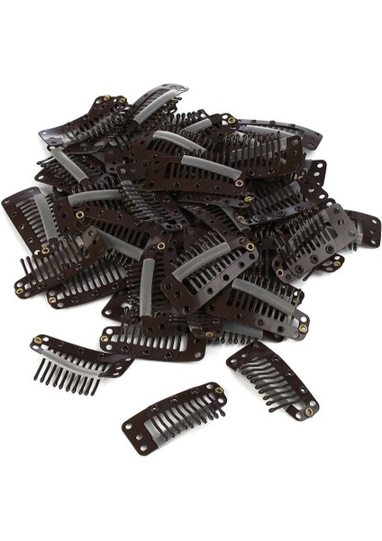 Çıt Çıt Klipsi Büyük / 10 Adet / Koyu Kahverengi